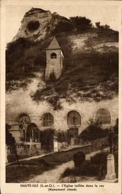 Bilhete postal antigo Ilha Alta — A Igreja Cortada na Rocha