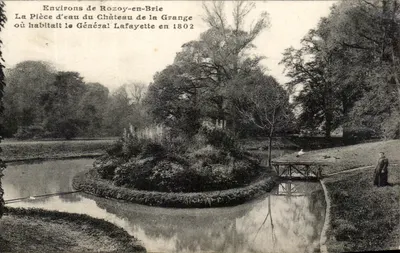 Entorno de Rozoy-en-Brie — A Lagoa do Castelo da Grange onde o General Lafayette habitava em 1802 — IPM