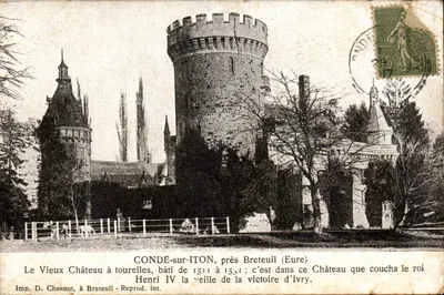 Castelo com torres em Condé-sur-Iton — perto de Breteuil (Eure) — Imp. D. Chesnot, Breteuil