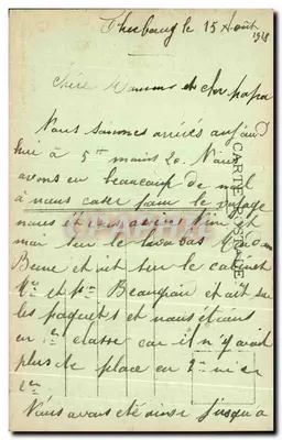 Cherbourg - Avant-Port - Praia com Maré Alta e Casino - À distância, as Mielles e Tourlaville — Editor G. Goubey, série 5 — Verso