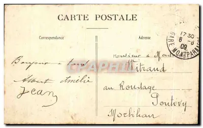 Paris — Parque Montsouris — Um canto do Lago — E. Hugues, 1909 — Verso