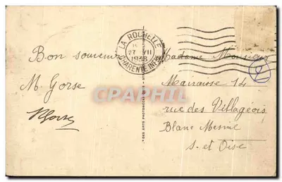 La Rochelle — Barques de pêche dans le Port et les Tours — éditeur A.R.B. n°34 — Verso