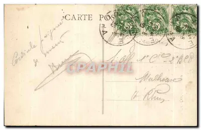 Bilhete postal antigo Dole Pont des Remains — Verso