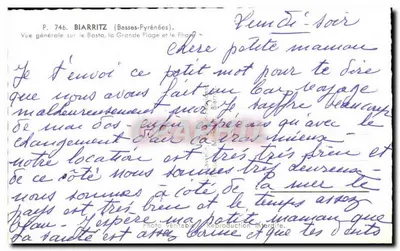 Biarritz — Vista geral sobre o Basta, a Grande Praia e o Farol — P. 746, editor Biarritz — Verso