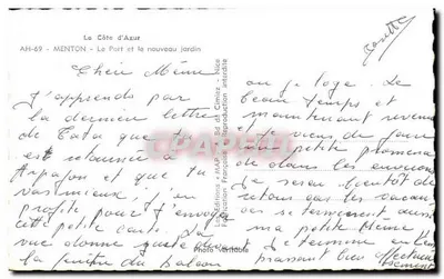 Menton — Port i nowy ogród — Wydawnictwa Francuskie — Rewers
