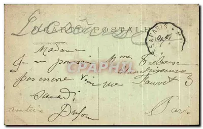 Las Sénart (S.-et-O.) — Przecinek drogi do Bydła — Mandat — Edit. F. Olivier, Kawiarnia Garaż, Montgeron — Rewers