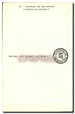 Escritório de Napoleão I — Castelo de Malmaison — Edição dos Museus Nacionais n°31 — Verso