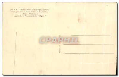 Las Compiègne — Las Armistice — Pomnik Rana — Rewers
