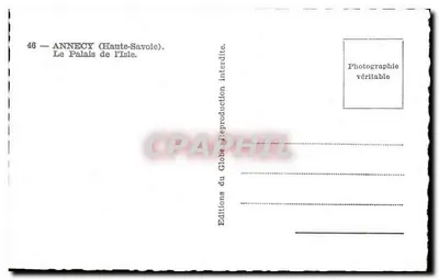 Annecey — O Palácio da Ilha — Éditions du Globe — Verso
