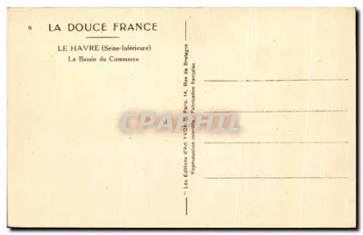 Le Havre — Basen Handlowy — Les Éditions d'Art Yvon, Paryż — Rewers