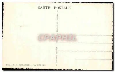 Rodovia da Bfrarde e os Fcrins — vista de montanha — Éditions Oiddoux, Grenoble — Verso