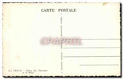 La Grave - Iglesia de las Terrasses y la Meije — Ediciones Oddoux, Grenoble — Reverso