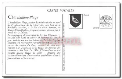 Châtelailhon — A Praia — Editor C.E.E. n° 438-01 — Verso