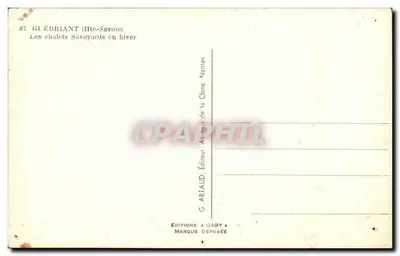 Guébriant (Haute-Savoie) — Les chalets savoyards en hiver — Éditions Gaby — Verso