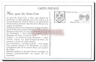 Nice — O Quai dos Estados Unidos e a Ponta-Promenade — Editor C.E.E. n°184 — Verso