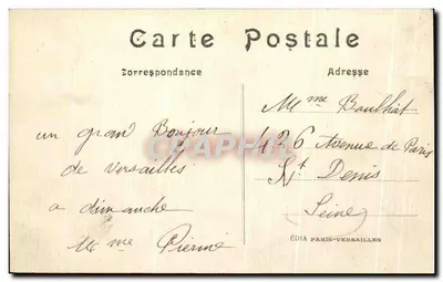 Versailles — L'Orangerie et la Pièce d'Eau des Suisses — n°32 — Verso