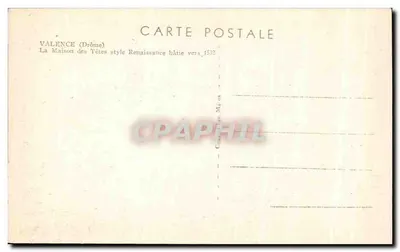Valence (Drôme) — Dom z Czaszkom stylu renesansowego — wydawca C. Pin — Rewers