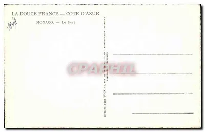 Mônaco — O Porto — Éditions de l'Art d'Art, Paris — Verso