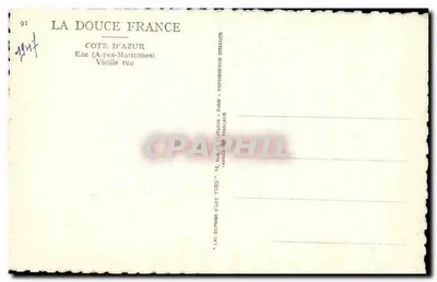 Eze (Alpes-Maritimes) — Velha rua — Les Éditions d'Art Yvon, Paris — Verso