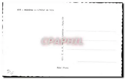 Mézières — Widok na Ratusz — C. A. P. Letellier, Paryż — Rewers