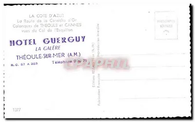 Uitzicht op de calanques van Théoule-sur-Mer — Éditions Rella — n°1377 — Achterkant