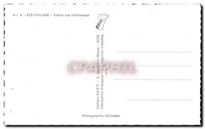 Eze-Village — Stara piękna ulica — Editions S.E.P.T. - 2, rue Alexis-Mossa - Nice — Rewers