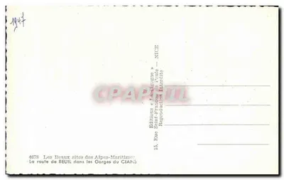 A estrada de BEUIL nas Gorges do CIANS — Éditions « La dégorne » — Verso