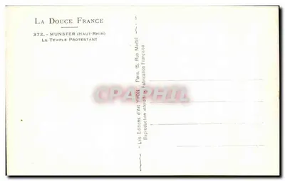 Munster (Haut-Rhin) — O Templo Protestante — Éditions d'Art Yvon, Paris — Verso
