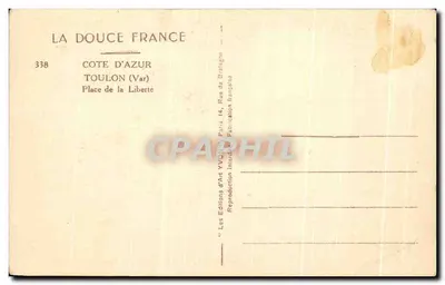 Place de la Liberté — Toulon (Var) — Wydawnictwo Sztuki YVO, nr 338 — Rewers