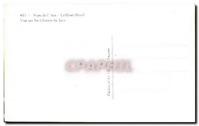 Vista sobre las Cadenas del Jura — El Mont-Rond — Ediciones de Arte B. Laîntieu, n°451 — Reverso