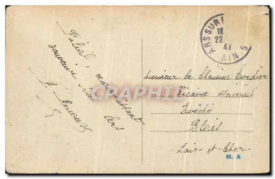 Stara pocztówka Vianney Kuracja Ars z Eglise de Vianney Kuracja z 1819 do 1859 — Rewers