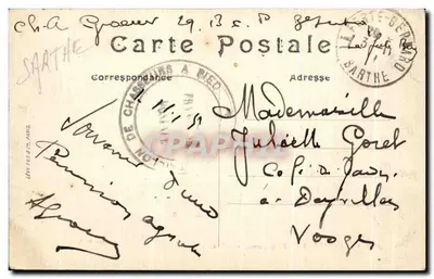 Saint-Léonard-des-Bois — Vista de campo com cruz e montanha — Édition M. L. — Verso