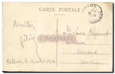 Lago d'Annecy — A Gruta do Roc de Chère — Pittier, fotógrafo-editor, Annecy, n° 597 — Verso
