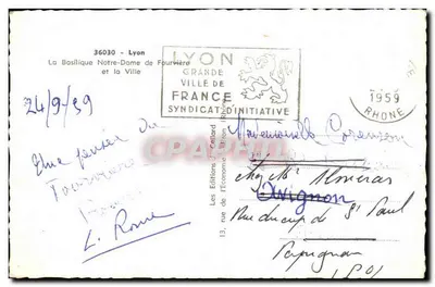 La Basilica di Notre-Dame de Fourvière — Lione — Éditions J. Cellard, n°36030 — Verso
