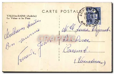 Valls-les-Bains (Ardèche) — La Volane e i Ponti — C. Com — Verso