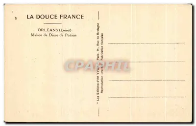 Huis van Diane de Poitiers — Orléans (Loiret) — Éditions d'Art Yvon — Achterkant