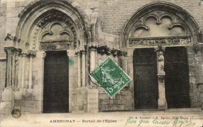 Ambronnay — Portal da Igreja — Cl. A. Cordier — A. Ravier, editor Bourg