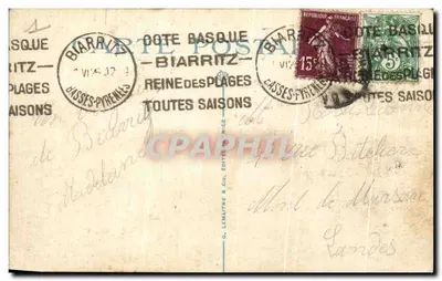 Biarritz — Efeito de onda na Digue do Rocher de la Vierge — G. Lemaître & Cie, editor n°38 — Verso