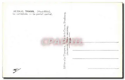 Thann — Kathedraal, centrale ingang — La Cigogne, n° 68.334.43 — Achterkant