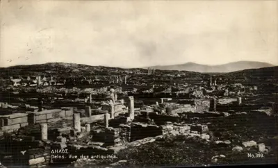 Delos — Vista das antiguidades — Lith. Caloules & Tétragès Syra (No.393)