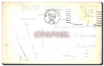 Bilhete postal antigo Montreal P Q Vista da Montanha — Verso