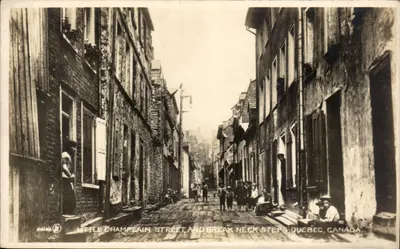 Little Champlain Street und Breakneck Steps, Québec, Kanada — Valentinstag-Karte, Verlag The Valentine-Black Co., Ltd., Toronto