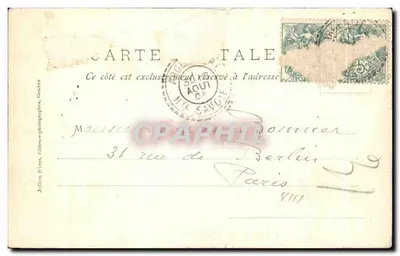 Glaciere di Argentières e le Courtes — J.J. 1090 — Vollen Frères, Ginevra — Verso