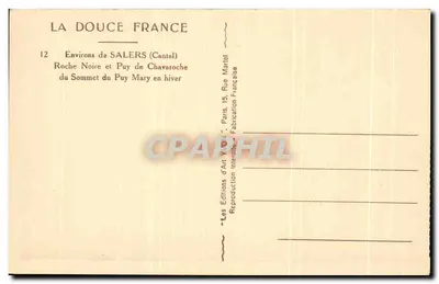 Roche Noire e Puy de Chavaroche — Ao redor de Salers (Cantal) — YVON — Verso
