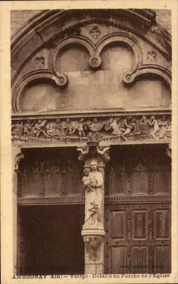 Ambronnay (Ain) — Virgem — Detalhes do Portal da Igreja — Fot. Combier-Malon