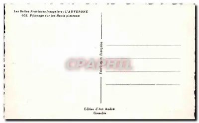 Pasterze na Wysokich Płaskowzgórzach — Auvergne — Wydawnictwo Art André, Grenoble — Rewers
