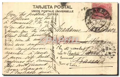 Rebeca y Eliezer — Murillo — Carta Postal Union Postale Española — Verso