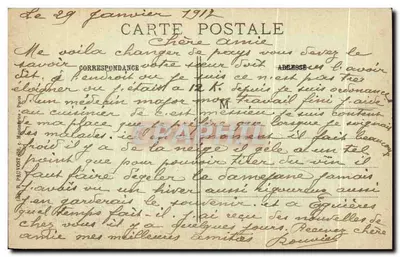 Albert (Somme) — Hotel-de-Ville incendiado pelos Alemães — Visé Paris 1005 — Verso