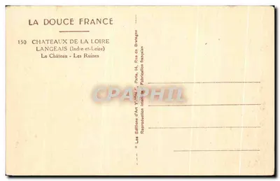 Castello di Langeais — Le Ruine — Edizioni d'Arte Yvon, Parigi — Verso