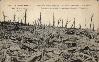 Maurepas (Somme) — As ruínas — Ofensiva Franco-Anglesa — R. P. Visé Paris 419 bis